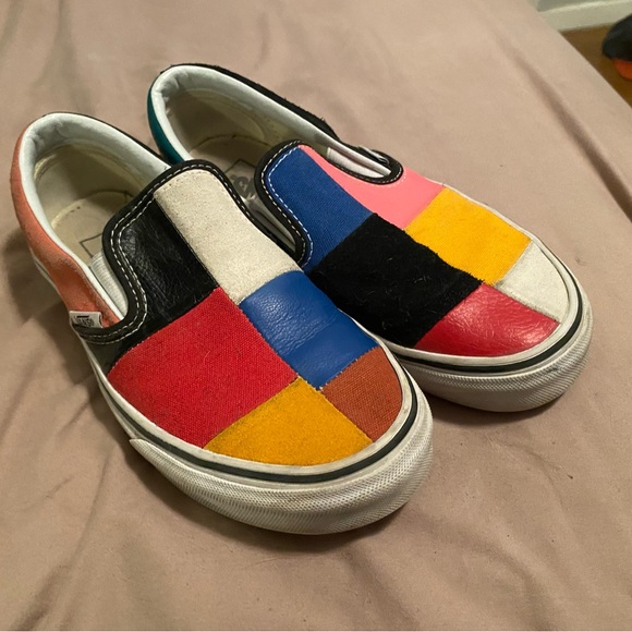 Women’s size 6.5 patch work vans - Picture 1 of 4